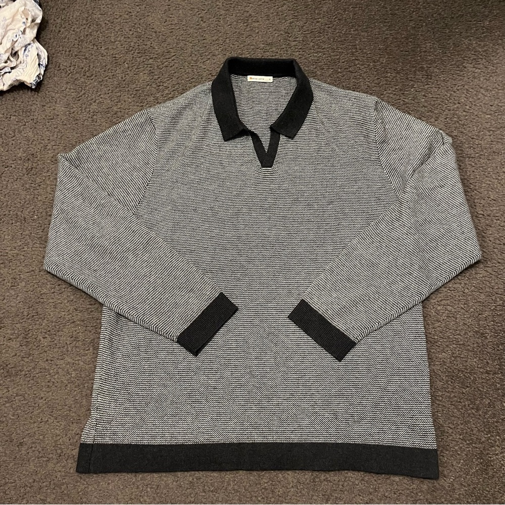 Marine Layer Liam Long Sleeve Sweater Polo - Picture 3 of 7